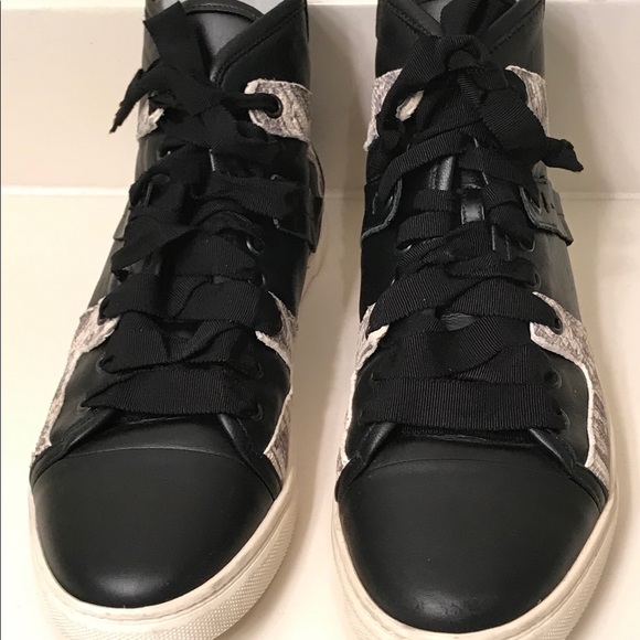 Lanvin Leather Snake High Top Sneaker - Picture 4 of 9